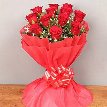 Fresh flowers Bouquet of 12 Red Roses